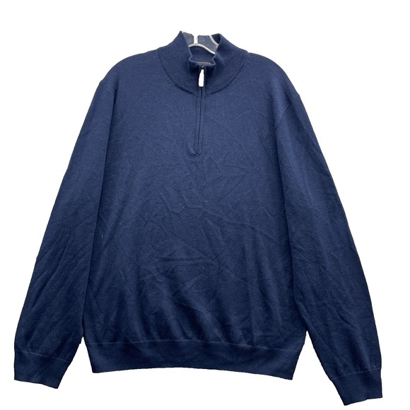Jos.A.Bank Merino Wool Sweater Mens XL 1/4 Zip Preppy Golf Traveler Corpcore 90s